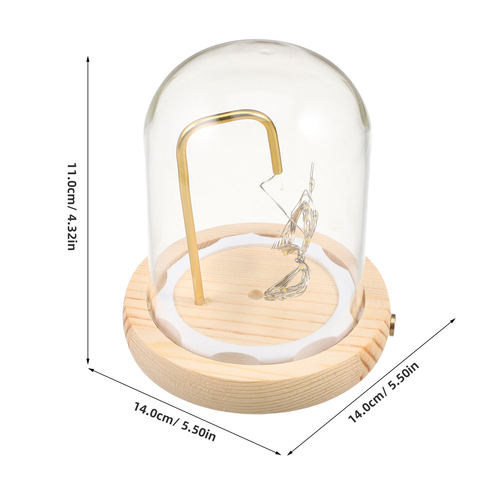 木製ベース付きガラスドーム型ディスプレイケース 4.72イン - Plastic Dome Clear のレビューと価格