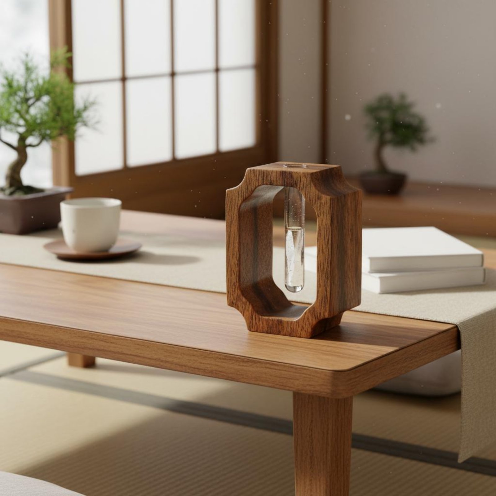 クルミ材の花瓶、お手入れ簡単、試験管型花瓶、水耕栽培用フラワ - Propagation Station Vase のレビューと価格